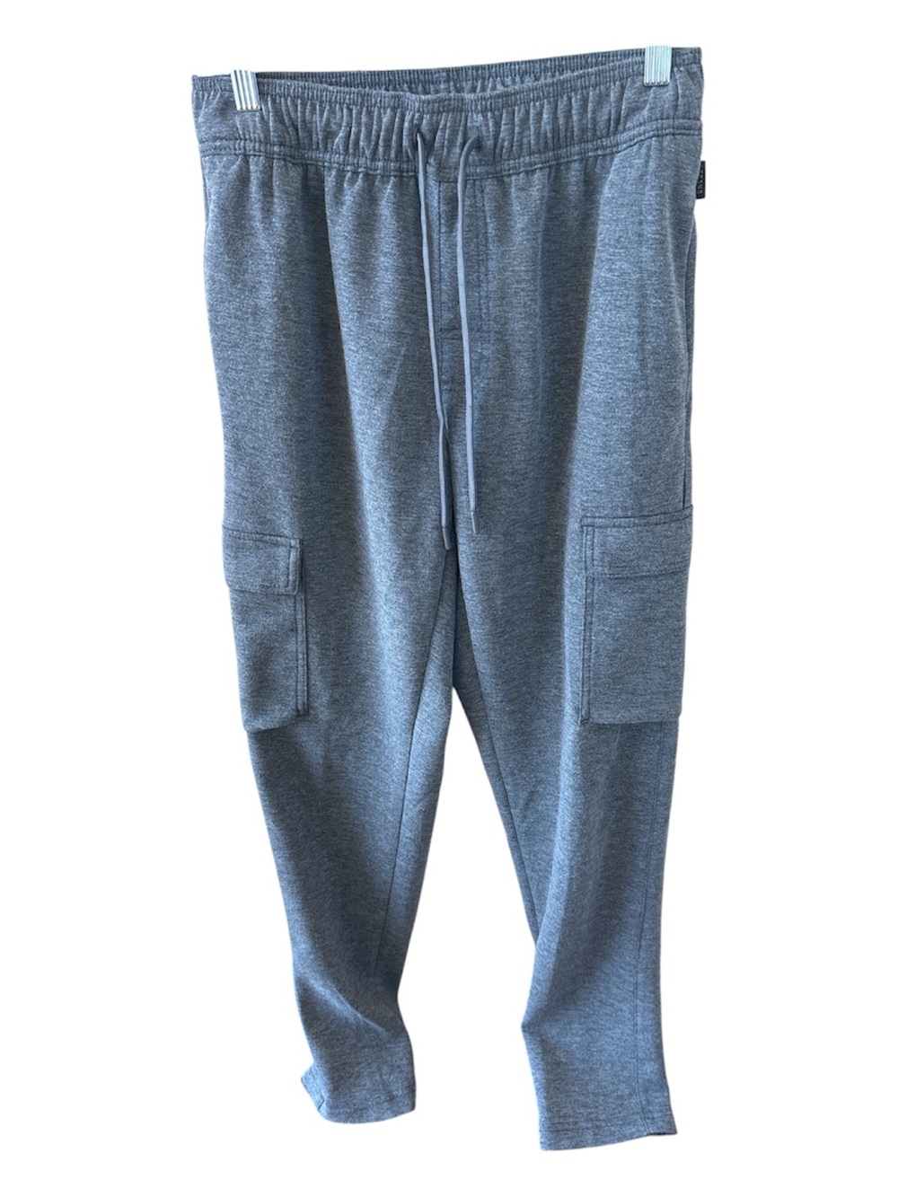 Leg3nd Men's Gray Cargo Jogger Sweatpants with Drawstring Waist